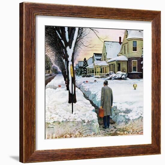 "Snowy Ambush", January 24, 1959-John Falter-Framed Giclee Print