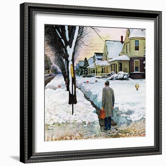 "Snowy Ambush", January 24, 1959-John Falter-Framed Giclee Print