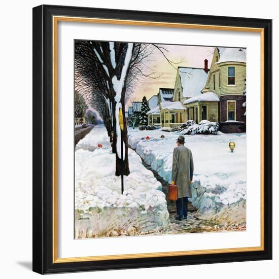 "Snowy Ambush", January 24, 1959-John Falter-Framed Giclee Print