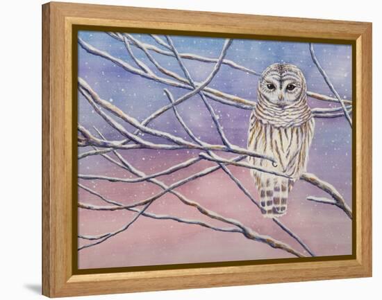 Snowy Barred Owl-Michelle Faber-Framed Premier Image Canvas