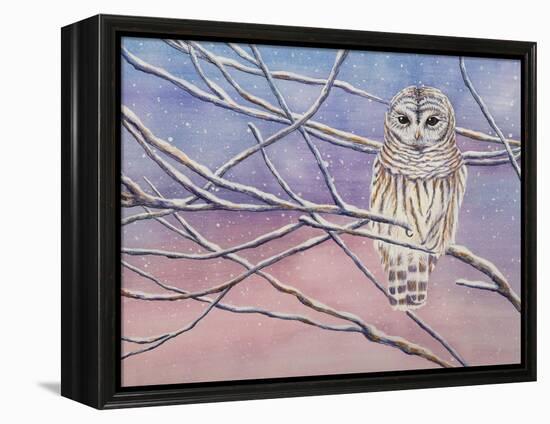 Snowy Barred Owl-Michelle Faber-Framed Premier Image Canvas