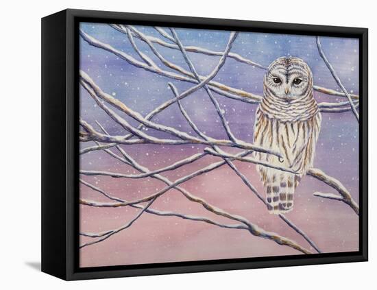 Snowy Barred Owl-Michelle Faber-Framed Premier Image Canvas