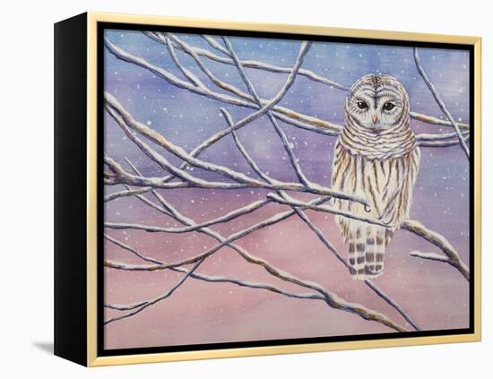 Snowy Barred Owl-Michelle Faber-Framed Premier Image Canvas