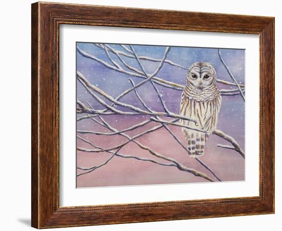 Snowy Barred Owl-Michelle Faber-Framed Giclee Print