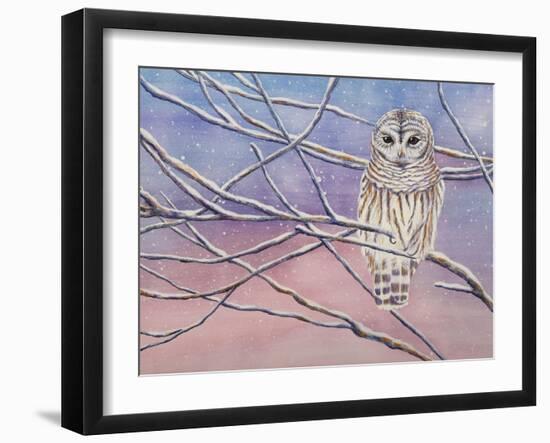 Snowy Barred Owl-Michelle Faber-Framed Giclee Print