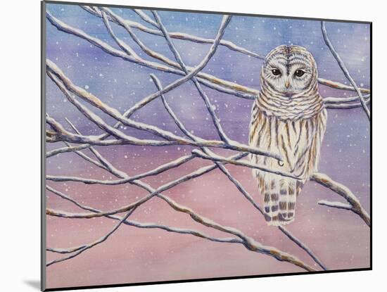 Snowy Barred Owl-Michelle Faber-Mounted Giclee Print