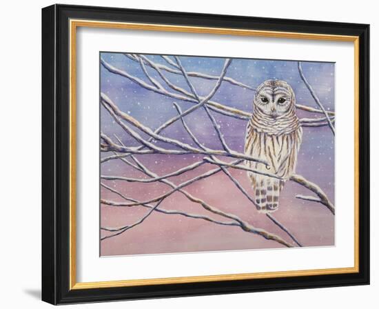 Snowy Barred Owl-Michelle Faber-Framed Giclee Print