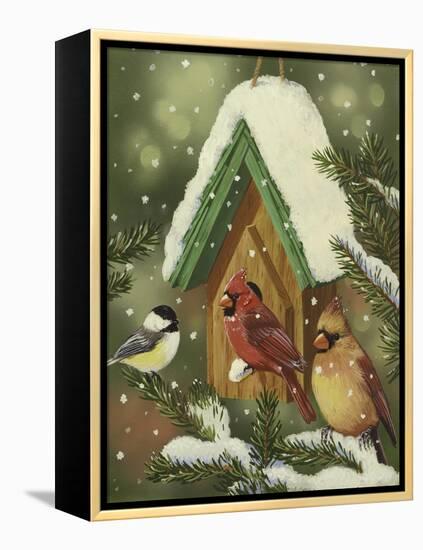 Snowy Birdhouse-William Vanderdasson-Framed Premier Image Canvas