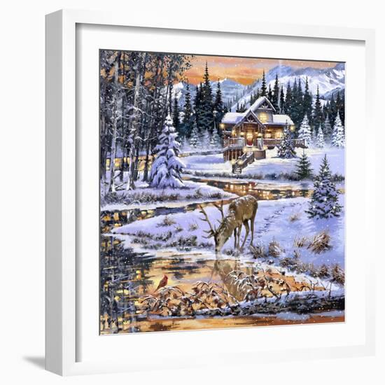 Snowy Cabin-The Macneil Studio-Framed Giclee Print