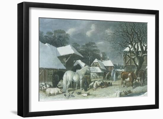 Snowy Farmyard-John Frederick Herring I-Framed Giclee Print