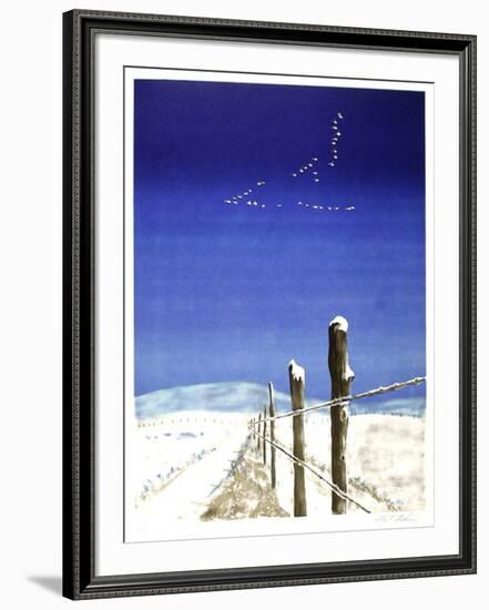 Snowy Fence-Allen Friedman-Framed Collectable Print
