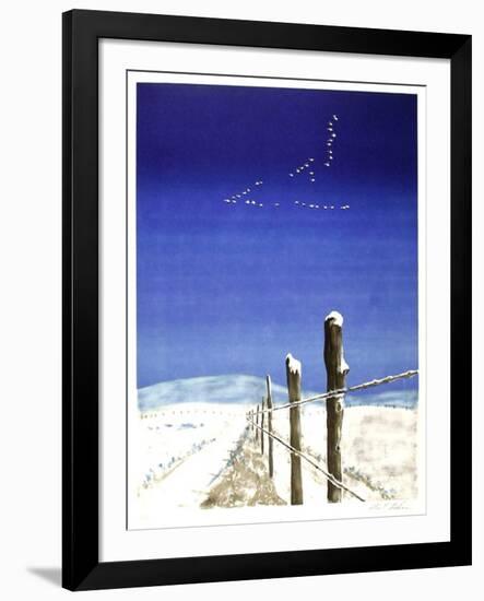 Snowy Fence-Allen Friedman-Framed Collectable Print