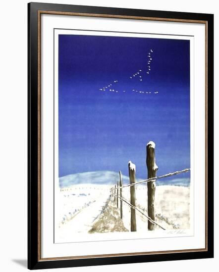 Snowy Fence-Allen Friedman-Framed Collectable Print