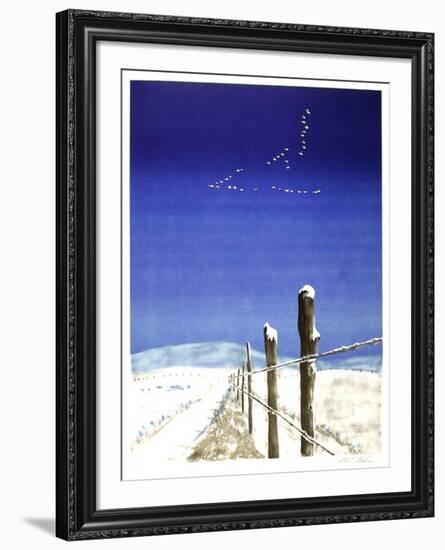 Snowy Fence-Allen Friedman-Framed Collectable Print