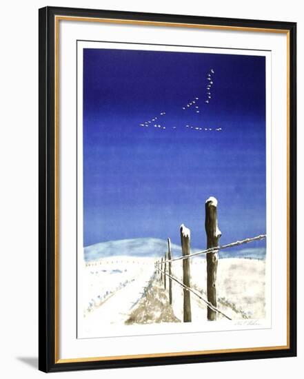 Snowy Fence-Allen Friedman-Framed Collectable Print