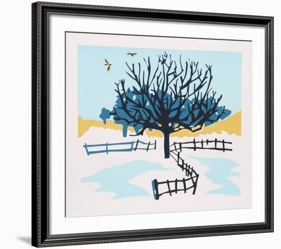 Snowy Fence-Phyllis Sussman-Framed Serigraph