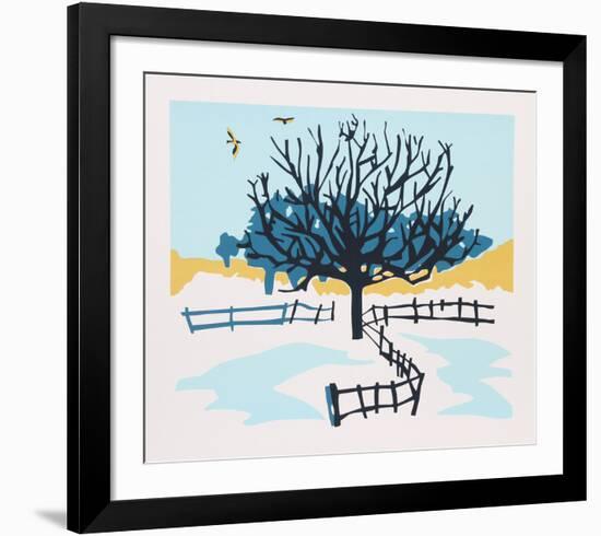 Snowy Fence-Phyllis Sussman-Framed Serigraph