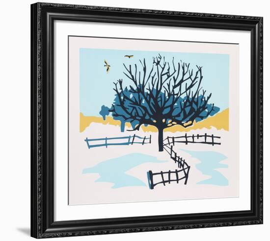 Snowy Fence-Phyllis Sussman-Framed Serigraph