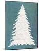 Snowy Fir Tree on Blue-Cora Niele-Mounted Giclee Print