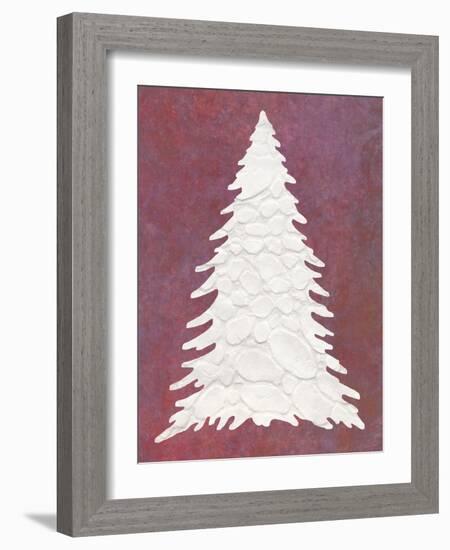 Snowy Fir Tree on pink-Cora Niele-Framed Giclee Print