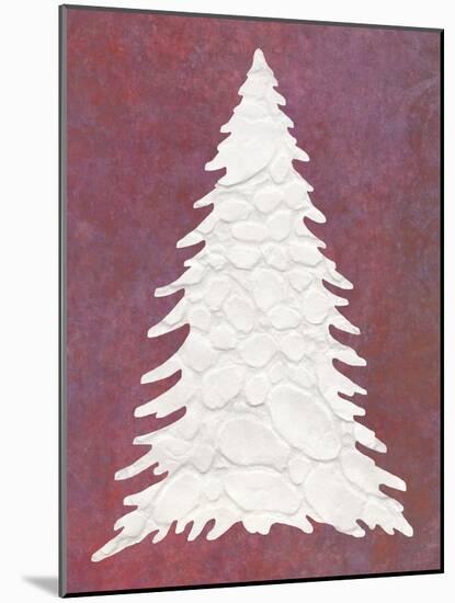 Snowy Fir Tree on pink-Cora Niele-Mounted Giclee Print