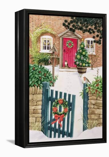 Snowy Front Garden-Linda Benton-Framed Premier Image Canvas