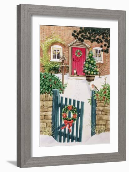 Snowy Front Garden-Linda Benton-Framed Giclee Print