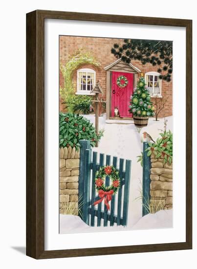 Snowy Front Garden-Linda Benton-Framed Giclee Print