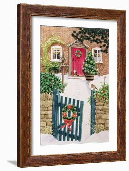 Snowy Front Garden-Linda Benton-Framed Giclee Print