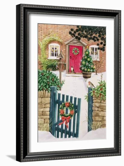 Snowy Front Garden-Linda Benton-Framed Giclee Print