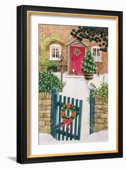 Snowy Front Garden-Linda Benton-Framed Giclee Print