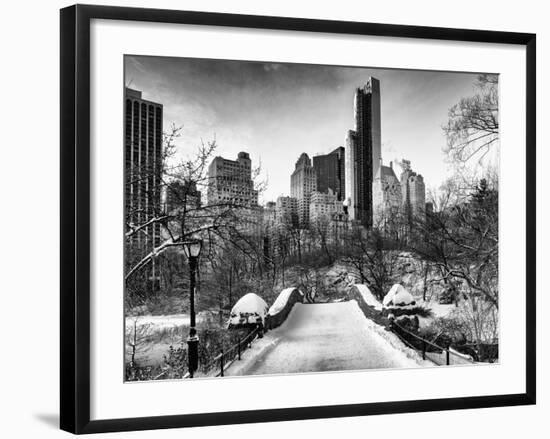 Snowy Gapstow Bridge of Central Park, Manhattan in New York City-Philippe Hugonnard-Framed Photographic Print