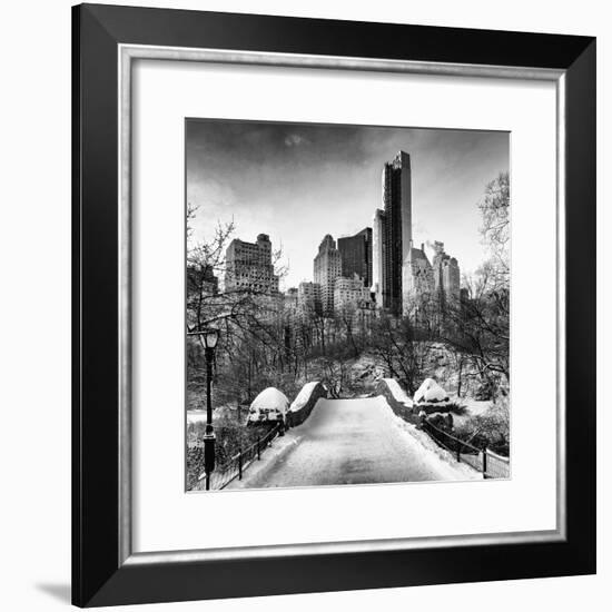 Snowy Gapstow Bridge of Central Park, Manhattan in New York City-Philippe Hugonnard-Framed Photographic Print