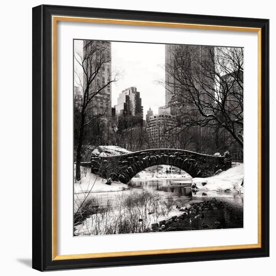 Snowy Gapstow Bridge of Central Park, Manhattan in New York City-Philippe Hugonnard-Framed Photographic Print