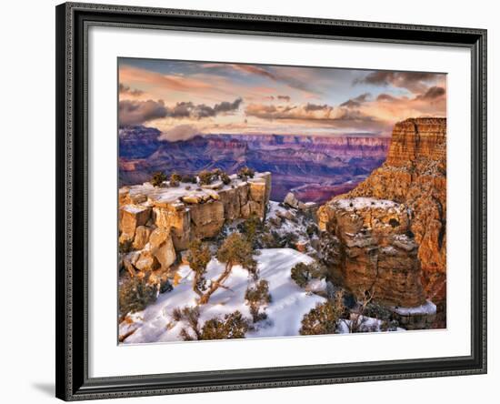 Snowy Grand Canyon V-David Drost-Framed Photographic Print