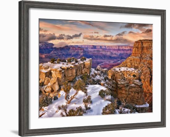 Snowy Grand Canyon V-David Drost-Framed Photographic Print