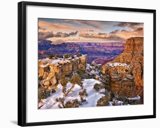 Snowy Grand Canyon V-David Drost-Framed Photographic Print