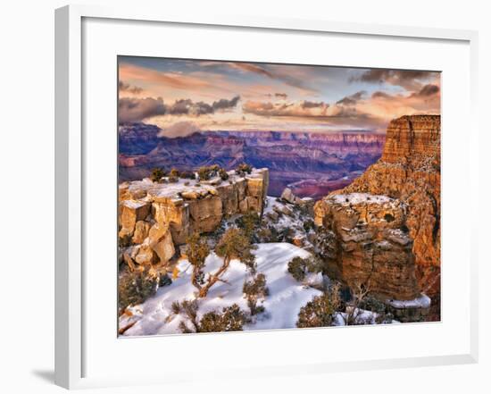 Snowy Grand Canyon V-David Drost-Framed Photographic Print