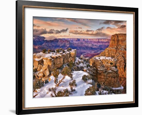 Snowy Grand Canyon V-David Drost-Framed Photographic Print