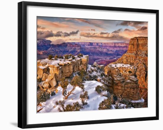 Snowy Grand Canyon V-David Drost-Framed Photographic Print