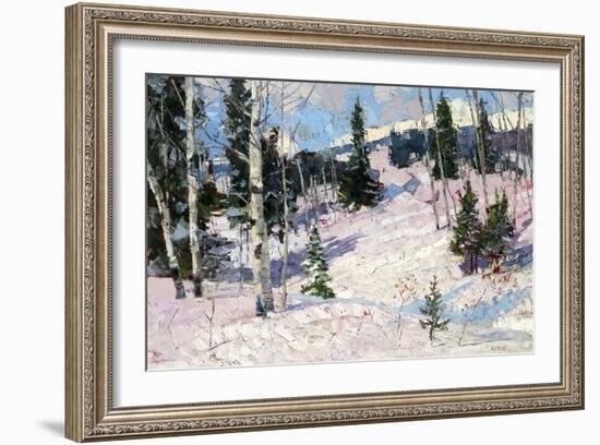 Snowy Hillside-Robert Moore-Framed Art Print