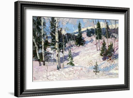 Snowy Hillside-Robert Moore-Framed Art Print