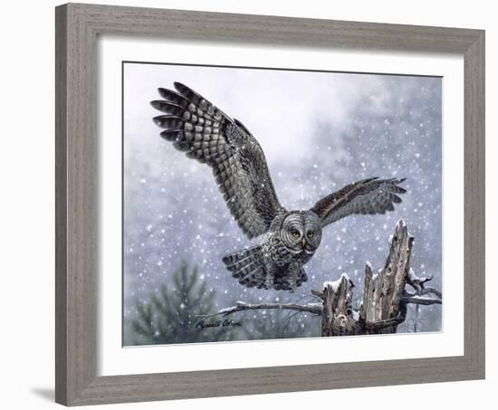 Snowy Landing-Russell Cobane-Framed Giclee Print