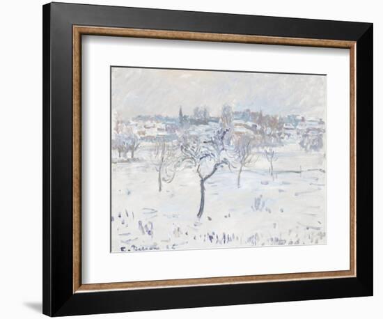 Snowy Landscape at Eragny with an Apple Tree, 1895-Camille Pissarro-Framed Giclee Print