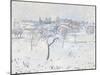 Snowy Landscape at Eragny with an Apple Tree, 1895-Camille Pissarro-Mounted Giclee Print