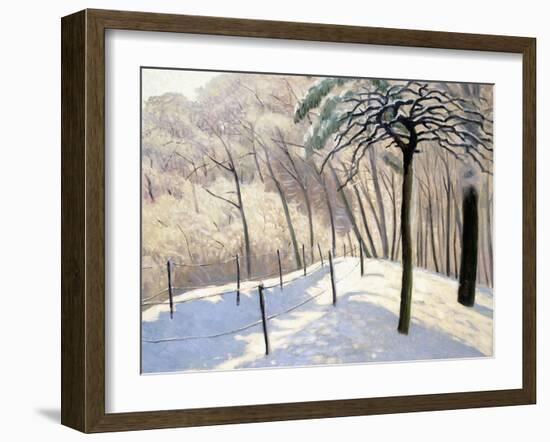 Snowy Landscape in Bois De Boulogne; Paysage De Neige Au Bois De Boulogne, 1905-Felix Edouard Vallotton-Framed Giclee Print