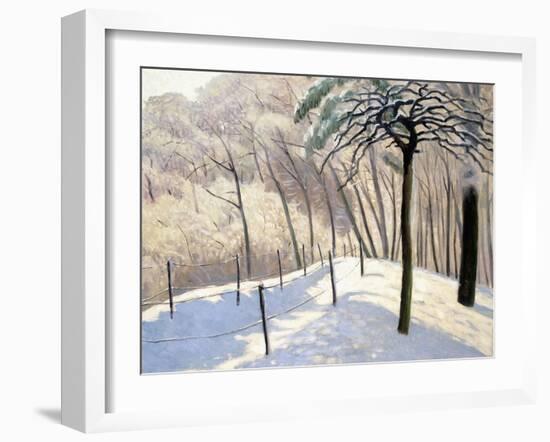 Snowy Landscape in Bois De Boulogne; Paysage De Neige Au Bois De Boulogne, 1905-Felix Edouard Vallotton-Framed Giclee Print