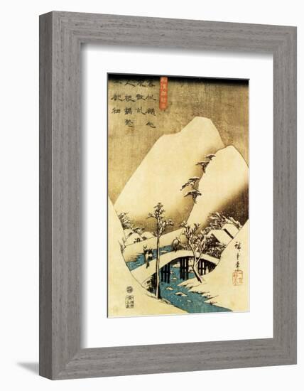 Snowy Landscape-Ando Hiroshige-Framed Art Print