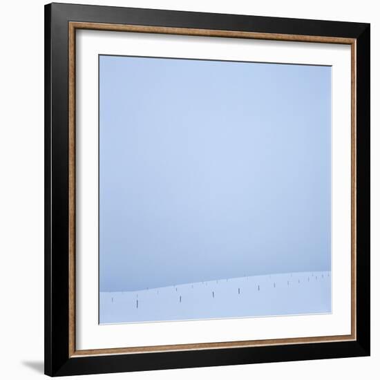 Snowy Meadow and Overcast Sky-Micha Pawlitzki-Framed Photographic Print