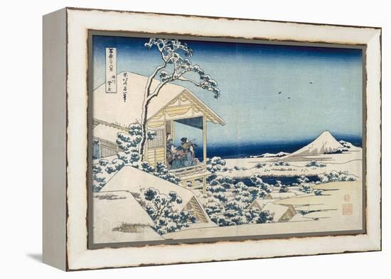 Snowy Morning at Koishikawa-Katsushika Hokusai-Framed Stretched Canvas